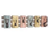 HAKU garderobe murale multicolore, vintage, bois massif, métal - Dim.: L 81 cm x H 20 cm x P 11 cm, Style: Industrial