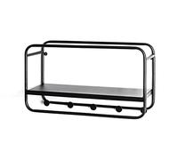 HAKU garderobe Murale Noir, métal - Dim.: L 45 cm x H 25 cm x P 15 cm, Style: Modern
