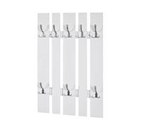 HAKU garderobe murale optique inox, blanc, MDF, métal - Dim.: L 65 cm x H 100 cm x P 9 cm, Style: Modern