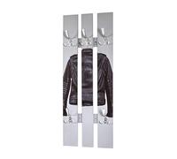 HAKU Patère murale métal Optique INOX – Aluminium MDF, L40×H100×P9 cm – Gris