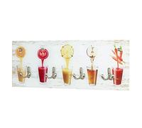 HAKU garderobe Murale Optique INOX, Motif, métal, Verre trempé - Dim.: L 50 cm x H 20 cm x P 5 cm, Style: Modern