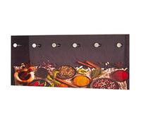 HAKU Garderobe murale Optique INOX – motif métal, verre trempé – L70×H30×P5 cm – Style moderne