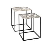 HAKU Lot de 2 Tables d'appoint en métal Bronze et Noir, Petites Tables Basses - Dimensions : L 35/40 x H 45/50 x P 35/40 cm Style : Art déco