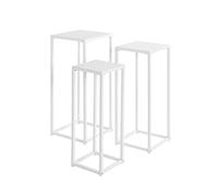 HAKU Porte-plantes lot de 3 métal Blanc - L22/26/30 x H61/66/71 cm - style moderne