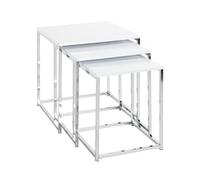 Lot de 3 Tables d'Appoint Zélie 42cm Blanc