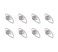 HAKU Lot de 8 garderobe Murale Optique INOX, métal - Dim.: L 15 x H 6 x P 12 cm, Style: Modern