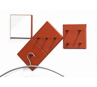 HAKU Lot de patères Rouge, métal, Miroir - Dim.: L 15 cm x H 15 cm x P 6 cm, Style: Modern