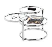 HAKU Table Basse chromé, métal, Verre trempé - Dim.: L 58-140 cm x H 43 cm x P 50 cm, Style: Modern