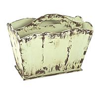 HAKU Panier à magazines vintage en bois massif et MDF, porte-journaux, porte-revues, look shabby - Dimensions : L 45 x H 35 x P 25 cm, Style : Industriel