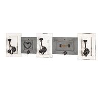 HAKU patère Murale Vintage, Bois Massif, métal - Dim.: L 67 cm x H 18 cm x P 11 cm, Style: Industrial