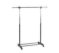 HAKU Portant chromé, Noir, Plastique, métal - Dim.: L 95-145 cm x H 95-170 cm x P 44 cm, Style: Modern