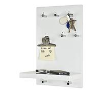 HAKU Porte-clés, organiseur de clés, porte-clés, aspect chrome blanc, MDF - Dimensions: L 25 x H 40 x P 17 cm Style: Moderne