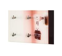 HAKU Porte-clés, porte-clés, organiseur de clés, support de clés, aspect inox, motif en verre (verre trempé) - Dimensions: L 30 x H 21 x P 5 cm Style: Moderne