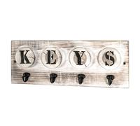 HAKU Porte-clés, porte-clés vintage en bois massif - Dimensions: L 48 x H 18 x P 6 cm Style: Industriel