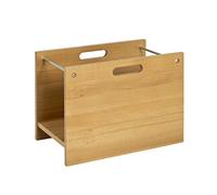 HAKU Porte-journaux en hêtre massif avec poignées, porte-revues portable, panier à magazines en bois - Dimensions : L 40 x H 30 x P 25 cm, Style : Moderne