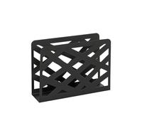HAKU Porte-journaux en métal noir avec perforations trapézoïdales, porte-revues, panier à journaux - Dimensions : L 35 x H 26 x P 10 cm, Style : Moderne