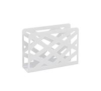HAKU Porte-journaux, panier à journaux, porte-revues, blanc, métal avec perforations trapézoïdales - Dimensions : L 35 x H 26 x P 10 cm, Style : Moderne