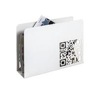 HAKU Porte-journaux, panier à magazines, porte-journaux, blanc, métal - Dimensions : L 35 x H 26 x P 10 cm, Style : Moderne