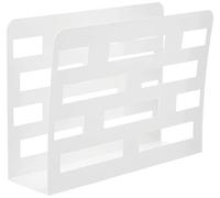 HAKU Porte-journaux, panier à magazines, porte-journaux blanc, métal, perforations rectangulaires - Dimensions : L 35 x H 26 x P 10 cm, Style : Moderne