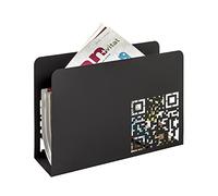 HAKU Porte-journaux, porte-revues, panier à magazines noir, métal - Dimensions : L 35 x H 26 x P 10 cm, Style : Moderne