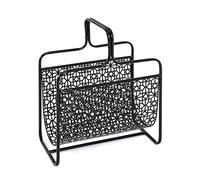 HAKU Porte-revues noir en métal, porte-journaux, porte-revues - Dimensions : L 37 x H 45 x P 22 cm, Style : Art déco