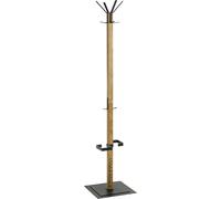 HAKU Portemanteau, chêne, noir, bois massif, portemanteau sur pied en métal - Dimensions : L 40 x H 180 x P 40 cm, style : moderne