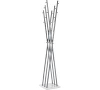 HAKU Portemanteau chromé, blanc, portemanteau en métal - Dimensions : L 35 x H 186 x P 35 cm, style : moderne