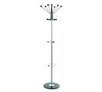 HAKU Portemanteau en aluminium, brun foncé, marbre, métal Porte-manteaux - Dimensions : H 182 x Ø 42 cm, style : moderne