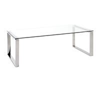HAKU Table Basse Acier INOX, INOX, Verre trempé 8 mm - Dim.: L 120 cm x H 40 cm x P 60 cm, Style: Modern