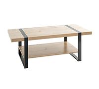 HAKU Table Basse chêne Clair, Noir, Métal, Panneaux de Particules alvéolaires - Dim.: L 120 x H 45 x P 60 cm, Style: Moderne