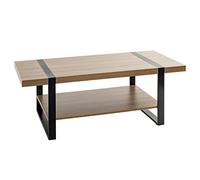 HAKU Table Basse chêne, Noir, métal, Panneaux de Particules alvéolaires - Dim.: L 120 cm x H 45 cm x P 60 cm, Style: Modern