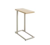 HAKU Table d’appoint en C, décor chêne Naturel et métal Gris Cachemire, 24 x 49 x 64 cm, Style Moderne