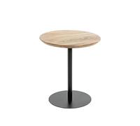 HAKU Table d'appoint Acacia – Bois massif noir, métal (tube d'acier) L45×H40×P40 cm