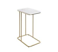 HAKU Table d'appoint Aspect marbre doré, MDF et métal, Petite Table Basse - Dimensions : L 45 x H 67 x P 30 cm Style : Art déco