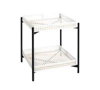 HAKU Table d'appoint 2 niveaux Cannage 50 cm Blanc