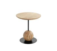 HAKU Table d'appoint en Bois Massif Rond Acacia, métal, Tube d'acier Noir - Dimensions : H 45 x Ø 40 cm Style : Urban Collective