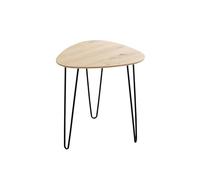 HAKU Table d'appoint en chêne Clair et Noir, Plateau en MDF, Structure en métal, Petite Table Basse - Dimensions : L 40 x H 43 x P 40 cm Style : Moderne