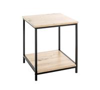 HAKU Table d'appoint en chêne Clair et Noir, Plateau en MDF, Structure en métal, Petite Table Basse - Dimensions : L 40 x H 50 x P 40 cm Style : Moderne
