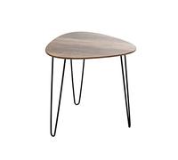 HAKU Table d'appoint Ricio – Noir et chêne, plateau MDF, piètement métal 48×48×48 cm