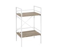 HAKU Table d'appoint en MDF Blanc chêne Clair et métal, Petite Table Basse - Dimensions : L 34 x H 62 x P 27 cm Style : Moderne