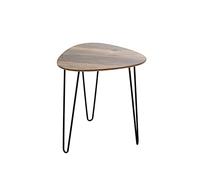 HAKU Table d'appoint en MDF chêne Noir et métal, Petite Table Basse - Dimensions : L 40 x H 43 x P 40 cm Style : Moderne