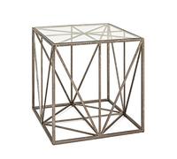 Table d'Appoint Carrée en Verre Nila 50cm Bronze