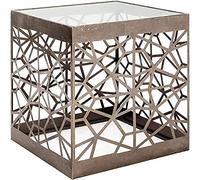 Table d'Appoint Carrée en Verre Tiago 50cm Bronze