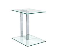 HAKU Table d'appoint en métal chromé, Table Basse avec Verre trempé de 8 mm - Dimensions : L 45 x H 50 x P 35 cm Style : Moderne