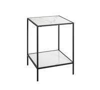 HAKU Table d'appoint Noir, Blanc, marbre Artificiel, métal - Dim: L 60 cm x H 40 cm x P 40 cm, Style: Art Deco