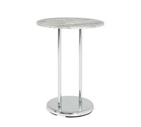HAKU Table d'appoint Ronde Aspect béton, Chrome, MDF et métal - Table Basse Ronde - Dimensions : H 55 x Ø 40 cm - Style : Moderne