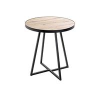 CarryHome Table d'appoint Miranda - Ronde chêne clair/noir H52 × Ø48 cm MDF métal style moderne