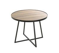 HAKU Table d'appoint Ronde en chêne Noir, MDF et métal - Dimensions : H 48 x Ø 60 cm - Style : Moderne