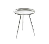 HAKU Table d'appoint Ronde en métal argenté, Petite Table Basse Ronde - Dimensions : H 54 x Ø 44 cm Style : Moderne