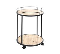 Desserte de Cuisine Ronde ""Ascola"" 60cm Noir & Chêne